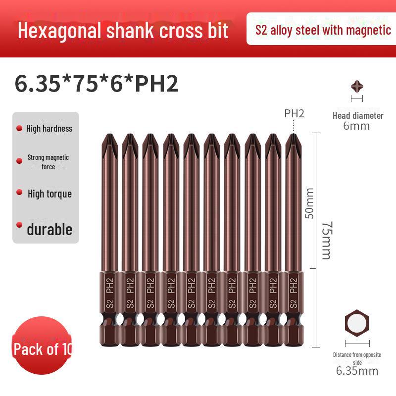Qingwei S2 Magnetická wolframová ocelová šestihranná křížová elektrická šroubováková hlava