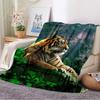 Dragon Tiger Print Soft Warm Throw Blanket Cartoon Animals Pattern Lightweight Flannel Bed Blanket Boy Teenagers Adults Blankets