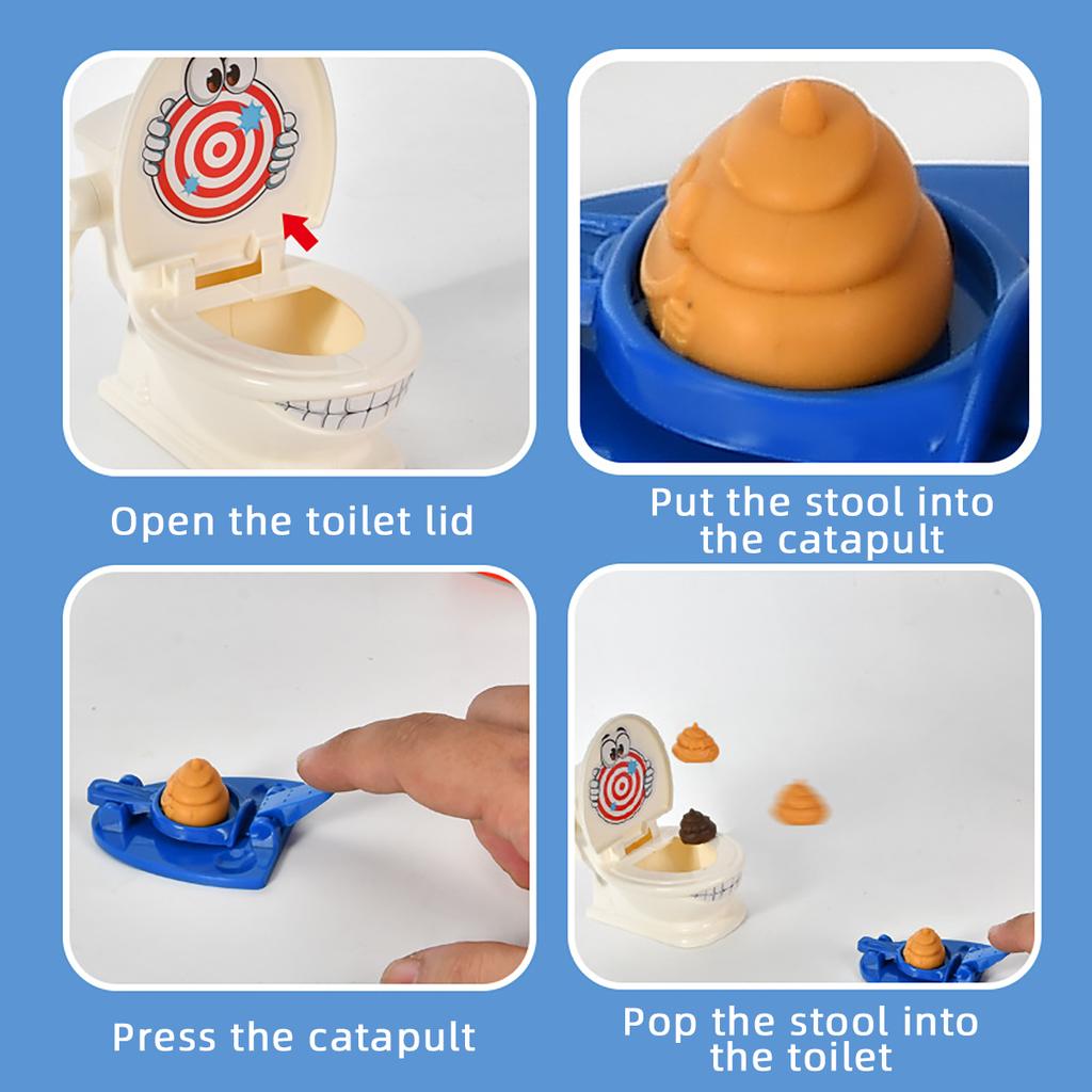 Two Person Interactive Catapult Throwing Toilet Bowl Battle Tabletop Coordination Parent-Child Game Catapult Toy