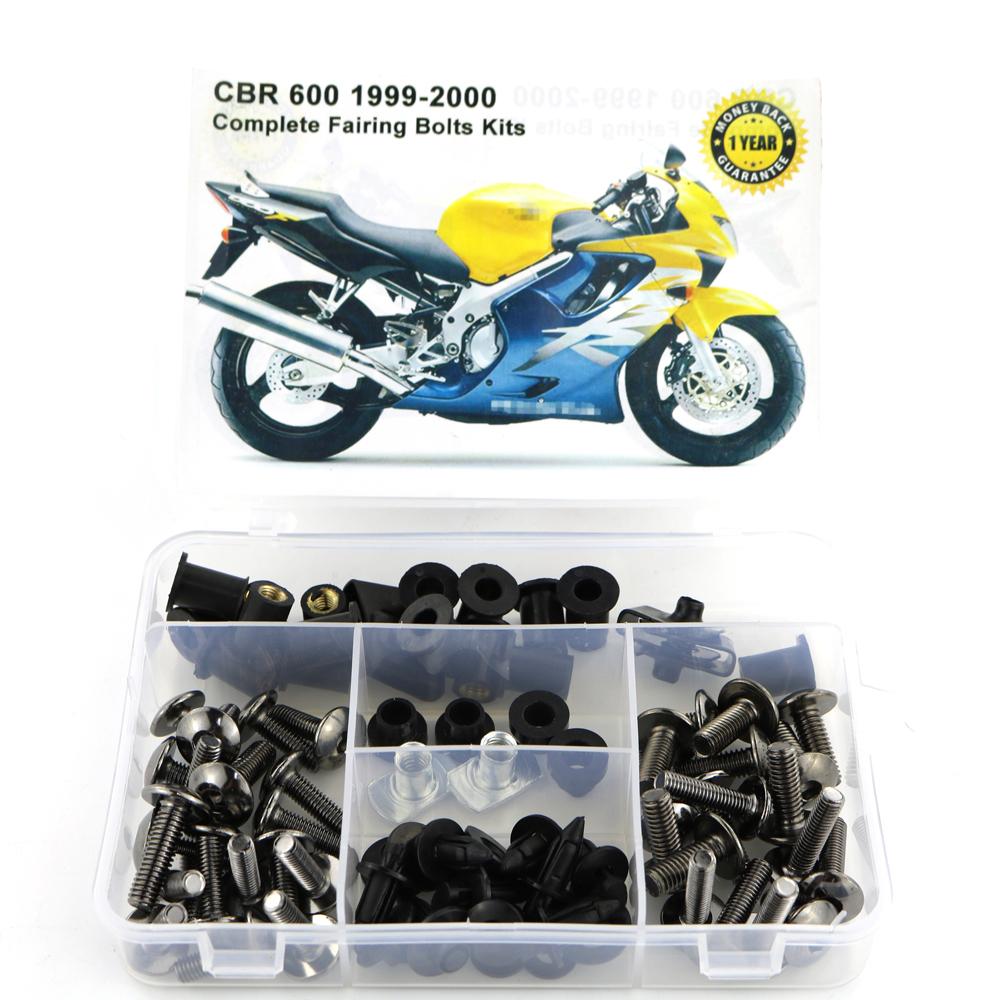 Tinka Honda CBR 600 CBR600 1999 2000 Motociklo Apdangalų Pilnas Komplektas Varžtai Rinkinys Apdailos Klipai Veržlės Varžtas Plienas