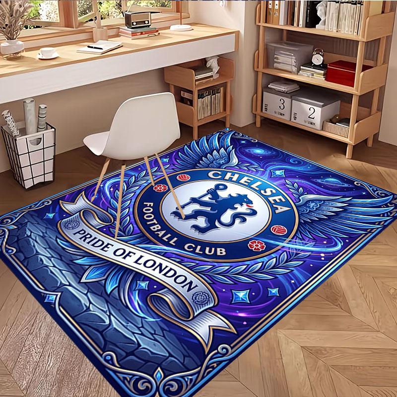Chelsea FC Print Rug, Washable Floor Carpet, For Entryway Dorm Laundry Room Office Study, Home Decor Birthday Christmas Gift
