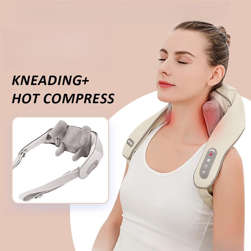 Wireless Hands-free Clamp Kneading Muscle Relax Pain Relief Massage Equipment Multi Angle Shoulder Neck Massager