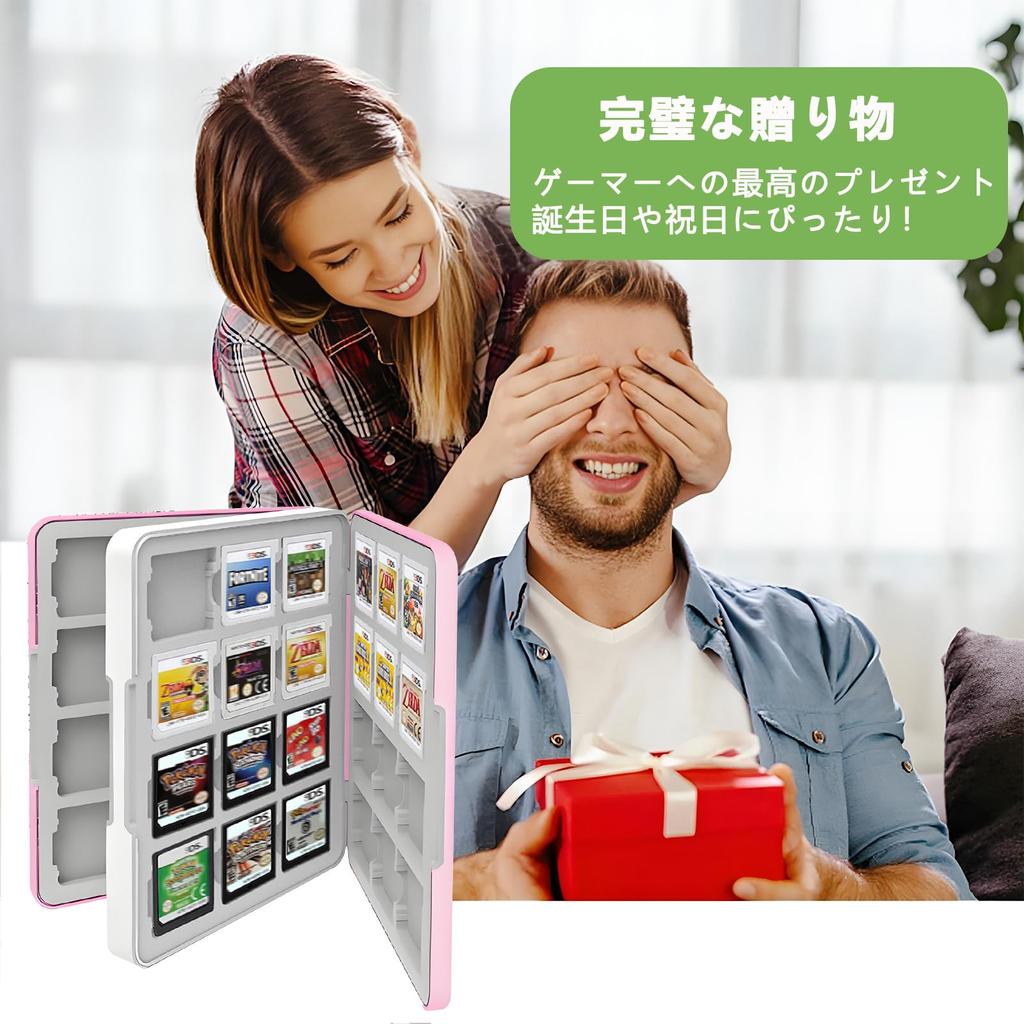 MOXCAHER 3DS Soft Case for Holds Organizes and Protects Against Easy to Carry Holds 48 3DS/DS/2DS, 24/48 Games, Dust, (Pink, Games)