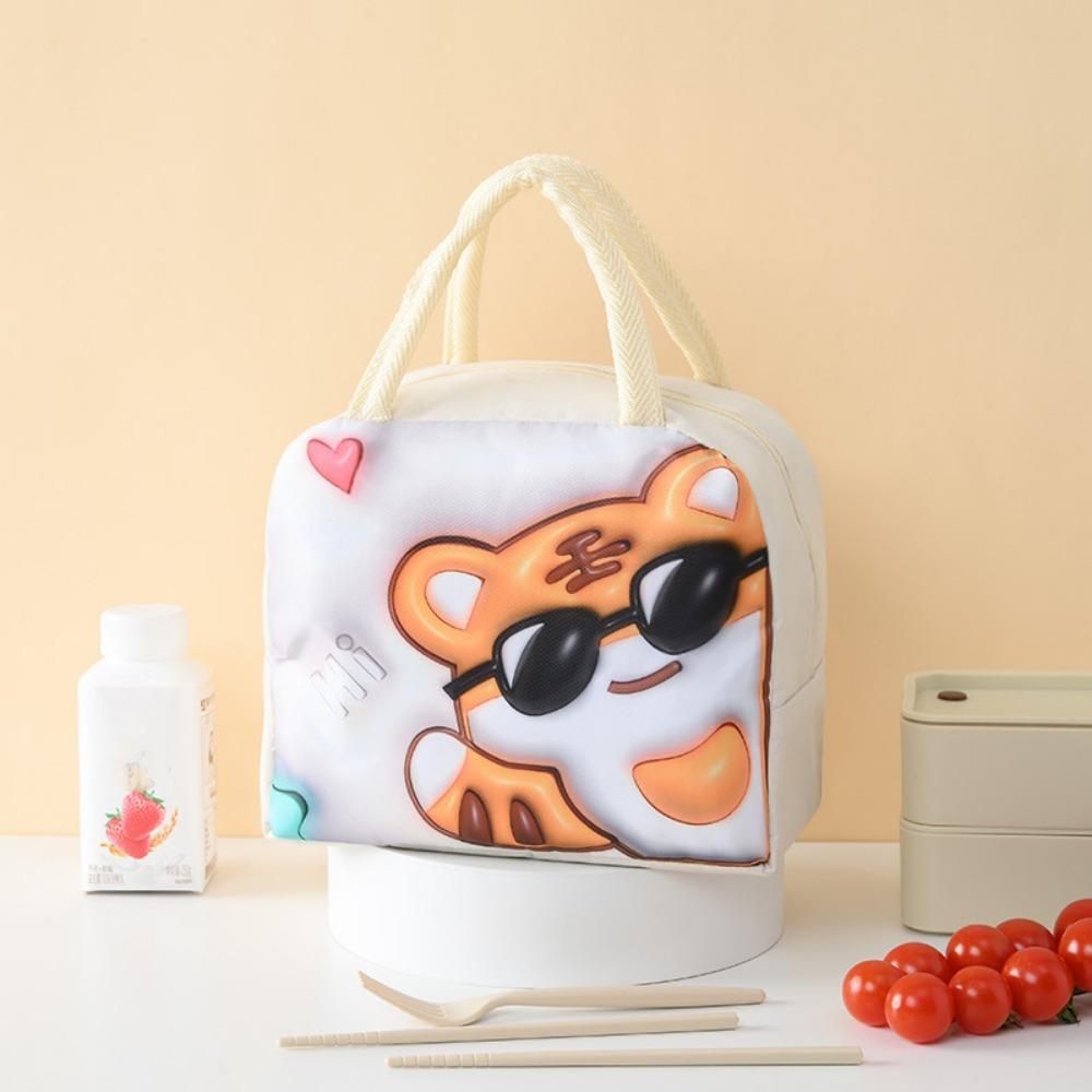 Zesílená 3D kreslená izolovaná taška na oběd, ruční termotaška na oběd, taška na uskladnění jídla do práce
