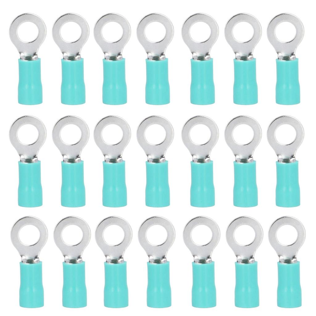 100PCS Pre Insulated Terminal Ring Copper Crimp Connectors for AWG12?10 Electrical Wire RV5.5?6
