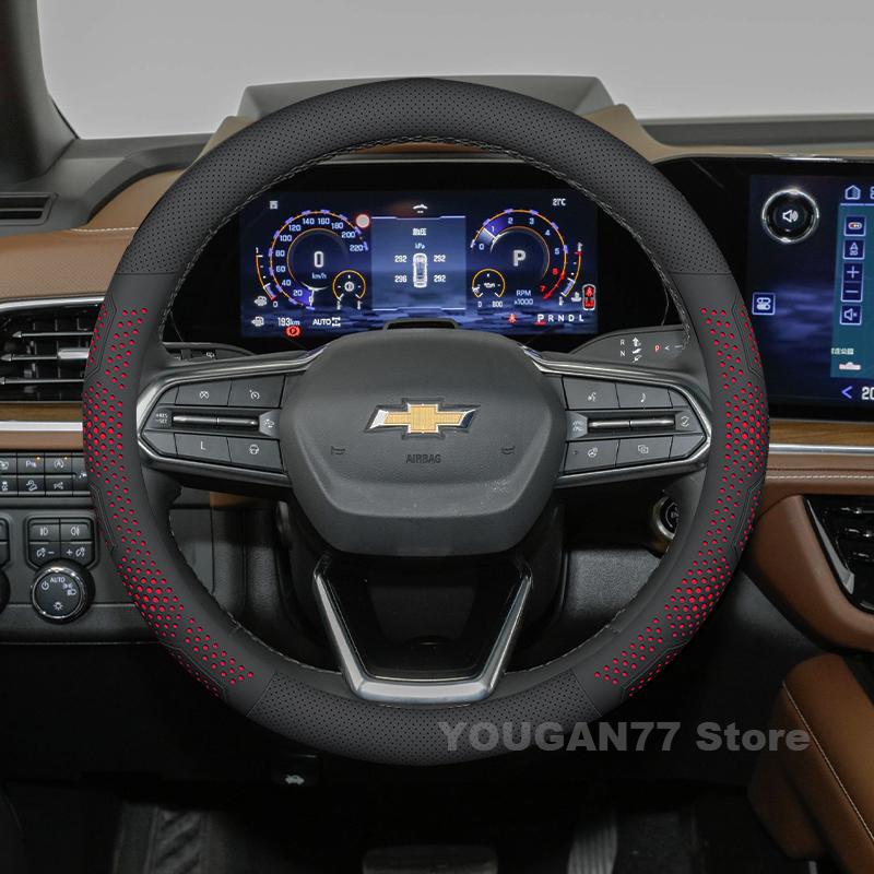 Housse de volant en cuir pour Chevrolet Tahoe Colorado 2025 2021-2024 Intérieur de voiture Accessoires Chevrolet Silverado 2025