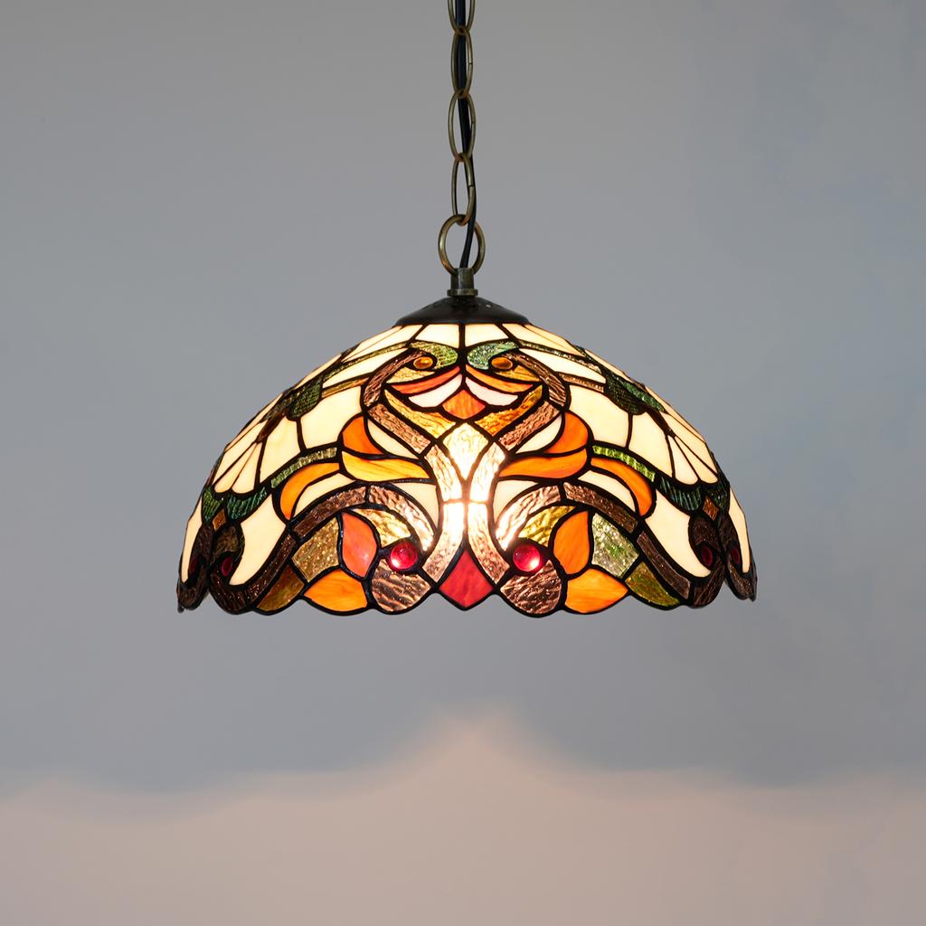 Vintage Pendant Lights Mediterranean Baroque Stained Glass Hanging Lamp Led Kitchen Lighting Fixtures Home Loft Decor