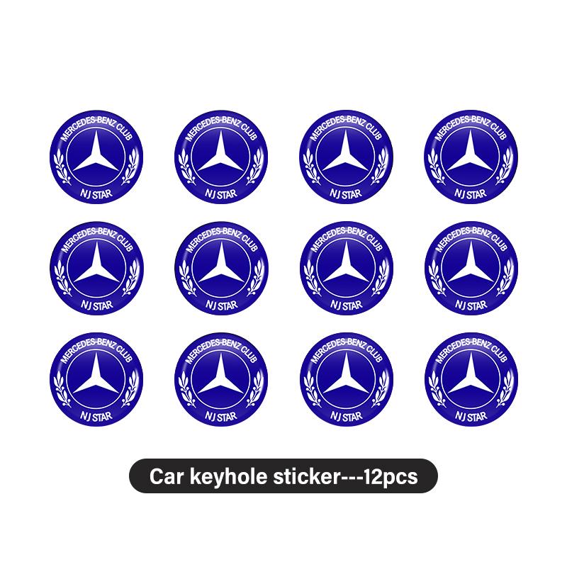 

8pcs Universal Car Door Keyhole Lock Core Protective Cover Stickers For Mercedes Benz W202 W212 W126 W140 W168 W177 CLS GLE GLC