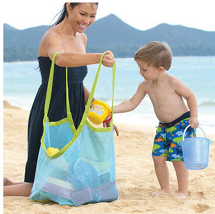 Große Strandtasche aus Mesh - Kinder-Spielzeugaufbewahrung & Reisetasche