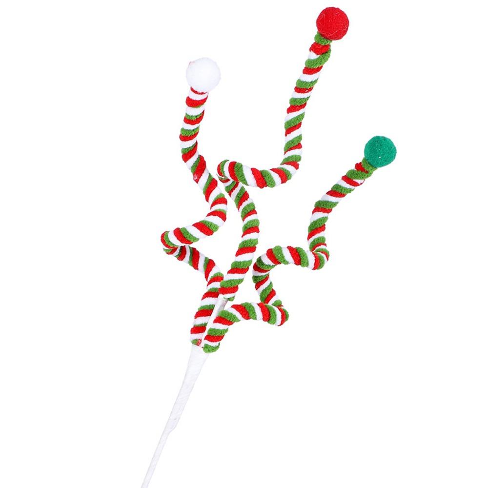 

2pcs Red Green White Christmas Plush Candy Cane Xmas Tree Garland Ornaments Home Decoration зелений