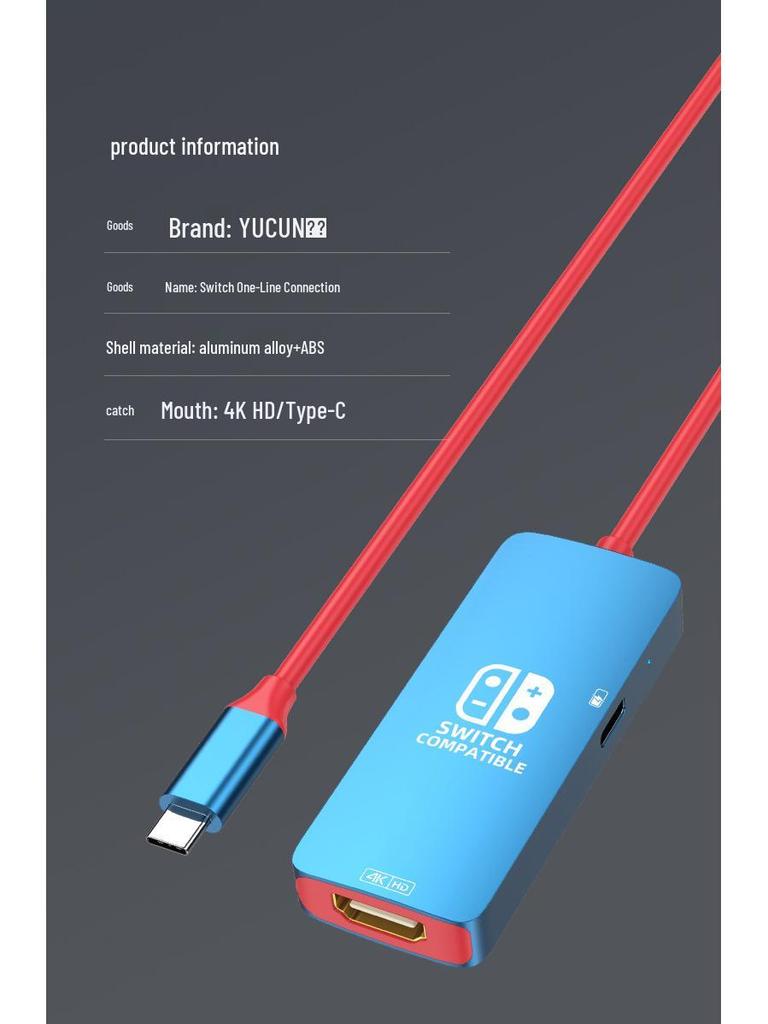 Nintendo Switch Typ-C zu HDMI Konverterkabel für Bildschirmspiegelung auf Tablets und Mobiltelefonen