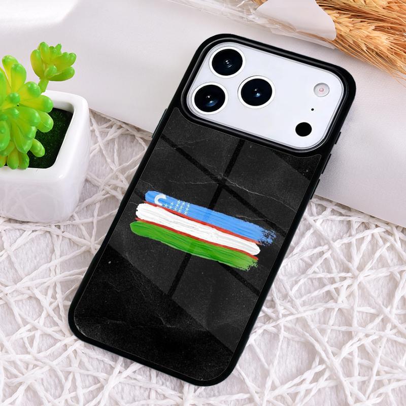 Uzbekistan Flag Coat Of Arms Shockproof Phone Case for iPhone 17 Air 16e 15 11 12 14 13 Pro Max Cover Coque