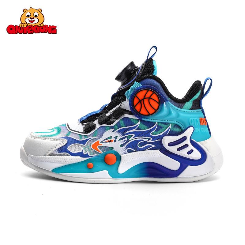 

Children s basketball shoes 2025 spring and autumn new Korean version of boys medium-top sports shoes non-slip medium-sized and older boys 28