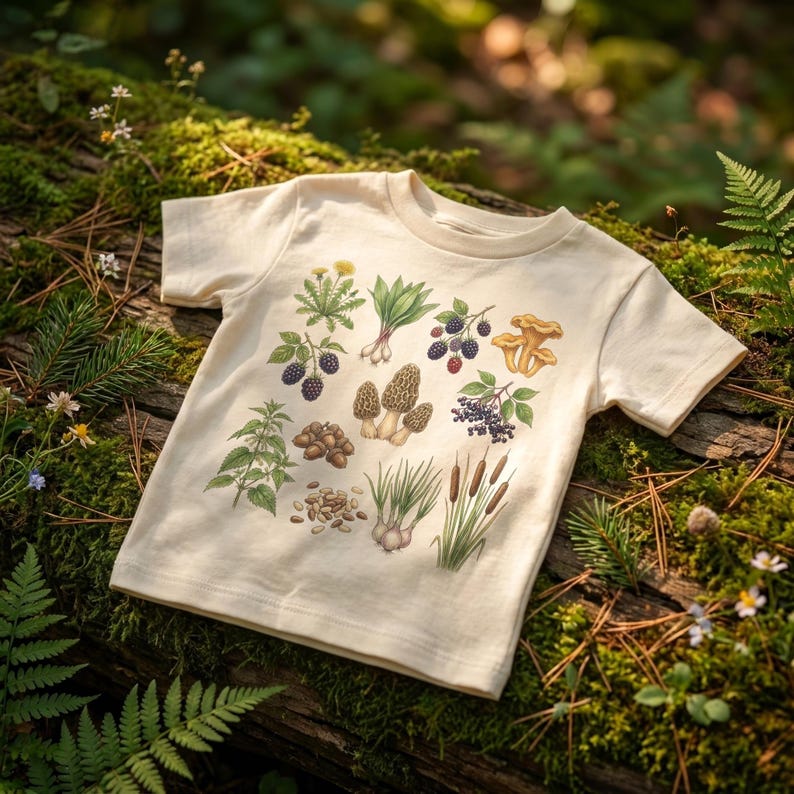 Retro Foraging Field Guide Forest Forager Toddler Adult Toddler T-Shirt 150