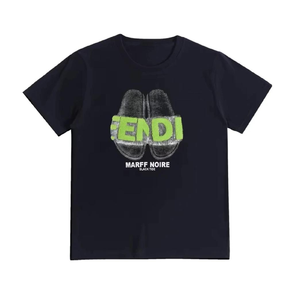 Tendenza Moda Estiva 2025 Nuova Stampa su Cotone Moda Marchio di Alta Gamma Larga Moda Donna Marchio Unisex Maglietta a Maniche Corte