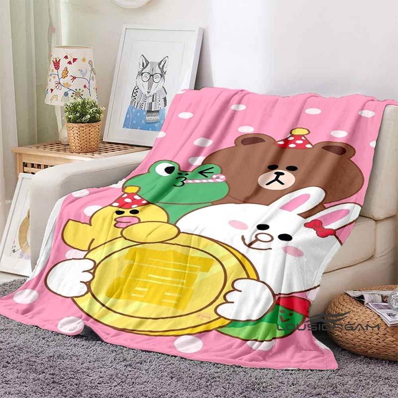 Cute BROWN & FRIENDS Blanket—Perfect for Use On Sofas, Beds, In Cars, Living Rooms, and Bedrooms. A Wonderful Gift for Children.