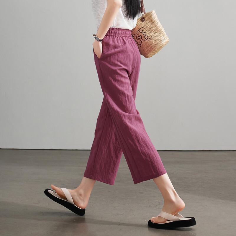 SOFSIL Women's Straight-Leg Cropped Casual Pants