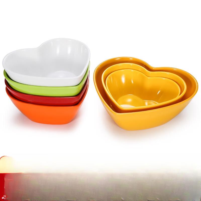 Yipan Melamin Herzförmige Frühstücksschüsseln, 5er-Set
