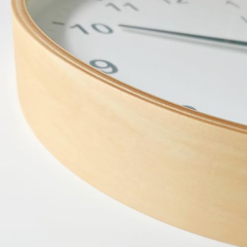 KATOMOKU plywood clock, natural finish, km-33LRC, wall clock with continuous second hand, 30.4cm diameter (radio-controlled clock)