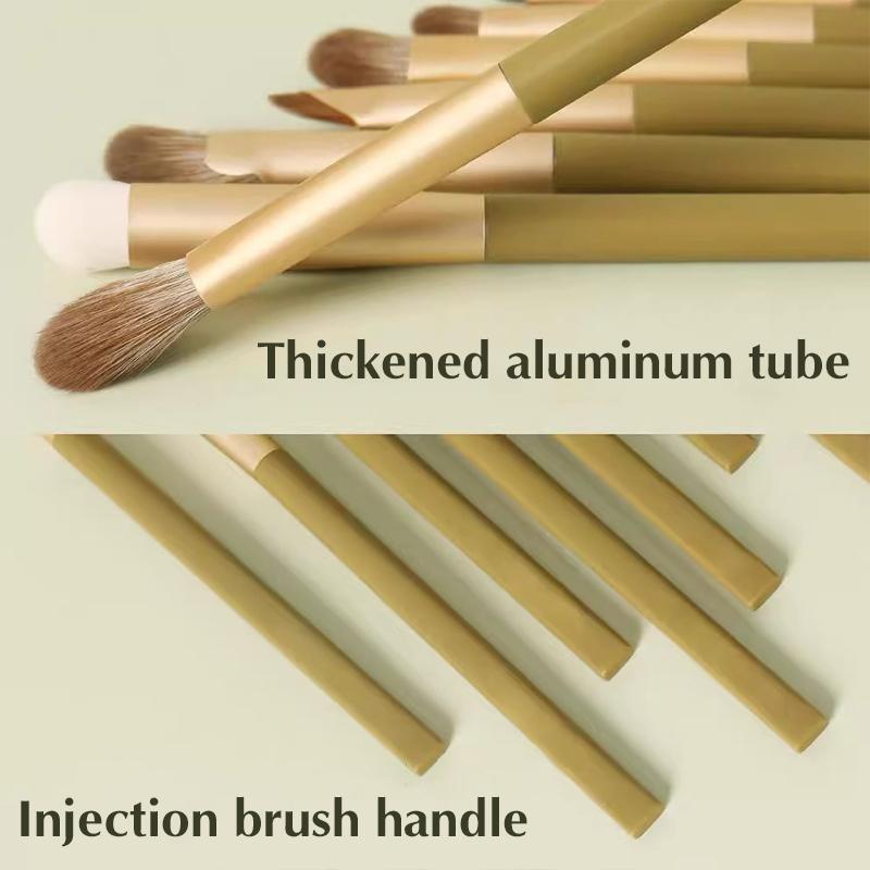 7Pcs Natural Eye Makeup Brushes Set Detail Eyeshadow Brush Makeup Brush Green Ultra Soft Eyeshadow Eyeliner Makeup Tool