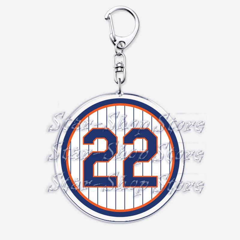 Popular Baseball Jersey Player Number Keychains for Accessories Bag New York Sports Keyrings Jewelry Friends Fans Gifts