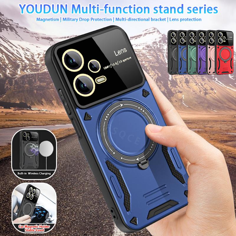 For Poco X5 Pro 5G Case Car Magnetic Holder Ring Phone Case For Pocox5pro Poko Little X5pro X 5 Pro 5X X5 Lens Armor Back Cover