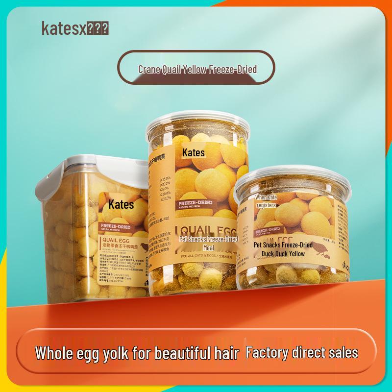 Pet Quail Egg Yolk Freeze-Dried Beauty Supplement for Cats and Dogs with Lecithin and Lysine
