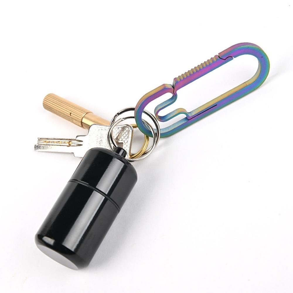 2Pcs Rotating Lid Keychain Tablet Storage Box Waterproof Waterproof Medicine Container  Camping чёрный