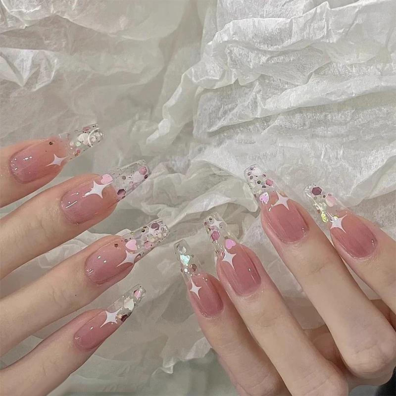 Glitter Sequin Mixed 12 Grids Star Heart Shape Colorful Nail Sequins For Sparkling Shaker Nail Art Flakies Paillette Manicure