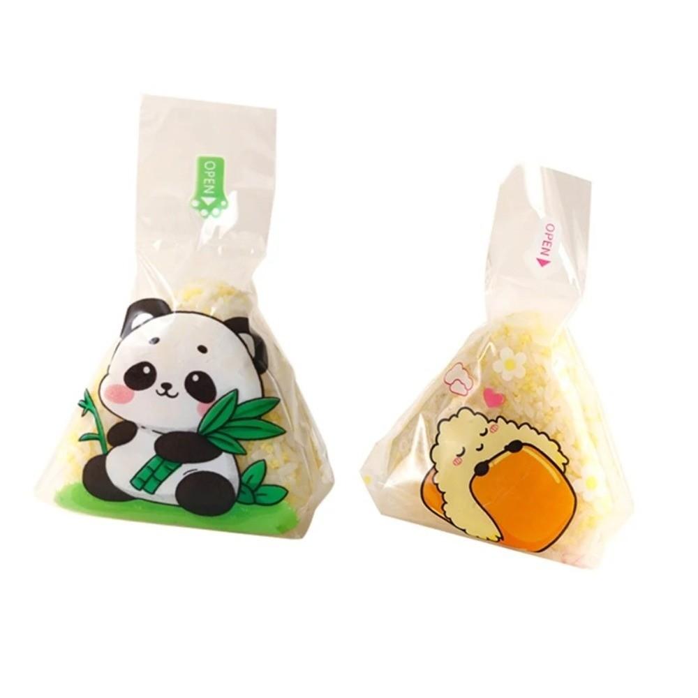 50 Stück Süße Cartoon Dreieck Reisbällchen Verpackungsbeutel Nori Algen Onigiri Wickel Plastiktüten
