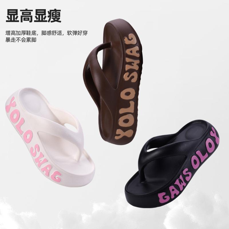 New summer flip-flops women's indoor and outdoor trend versatile non-slip thick-soled EVA beach shoes cool slippers