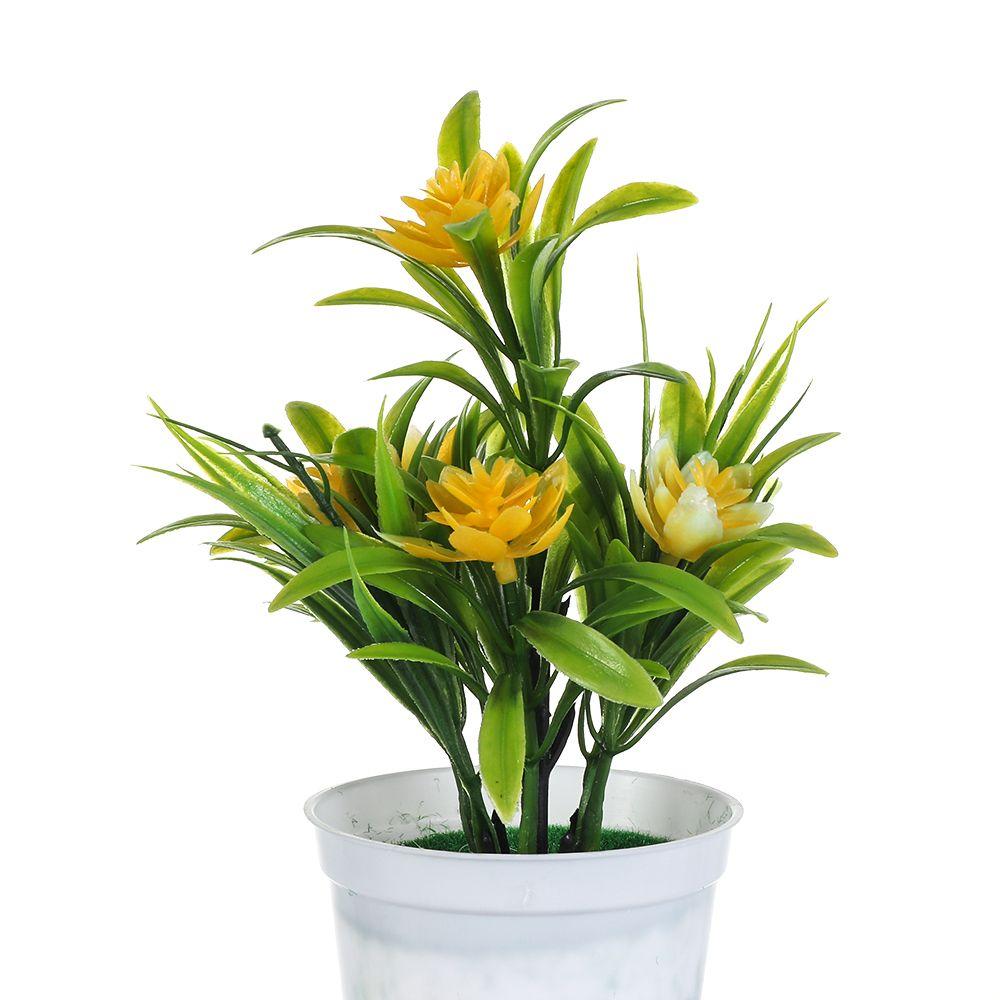 Yellow Color Wedding Party Decortion Miniascape Artificial Flower Fake False Plants with Pots Outdoor Decor