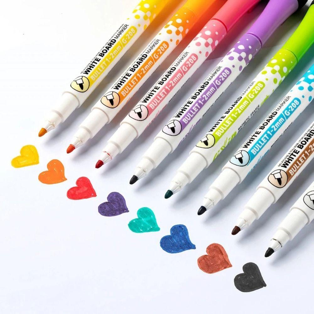 Erasable Multi-Color Magnetic Whiteboard Marker Art Marker Pen For Whiteboard Graffiti Manga Art Drawing Pen For School Office
