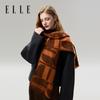ELLE 100% Sheepskin Scarf Women's Autumn and Winter Warm Fashion Letter Jacquard Shawl Dual purpose
