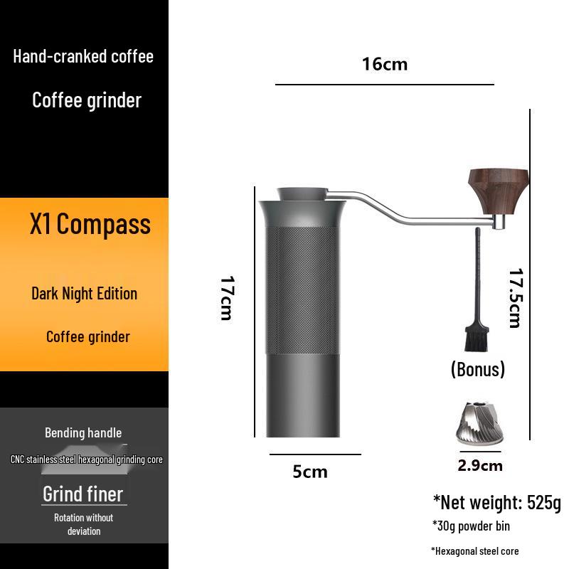 Stainless Steel Hand-Crank Coffee Grinder - Portable and In Stock