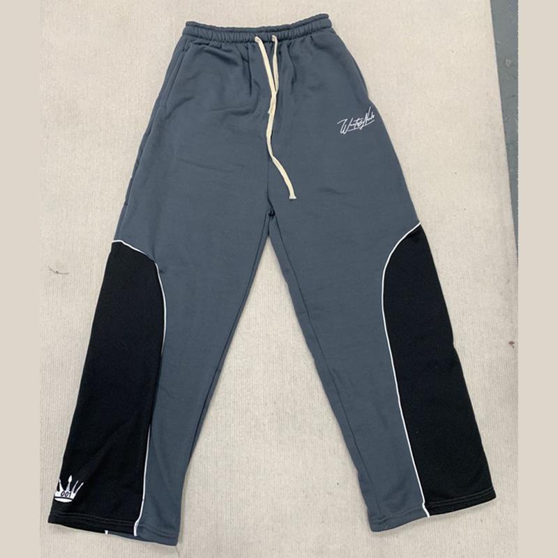 European and American Y2K Loose Straight Tube Casual Retro Trend Splicing Personalized Sports Style Pants