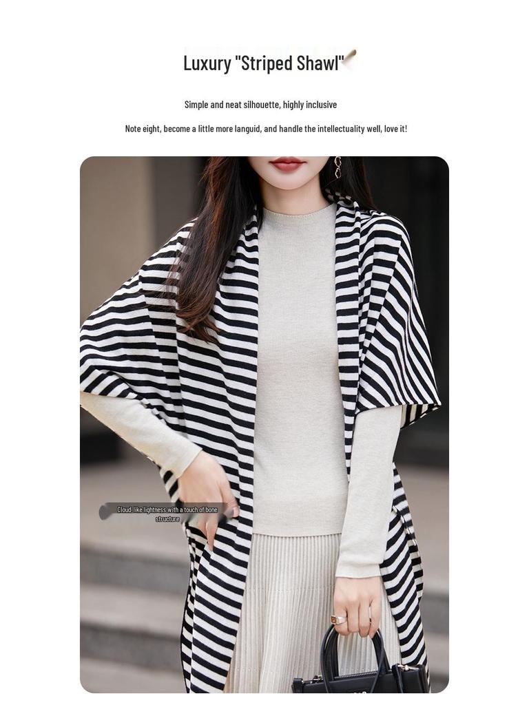 Elegant Knit Scarf Sweater: Women's Korean Style Warm Triangle Shawl for Autumn/Winter