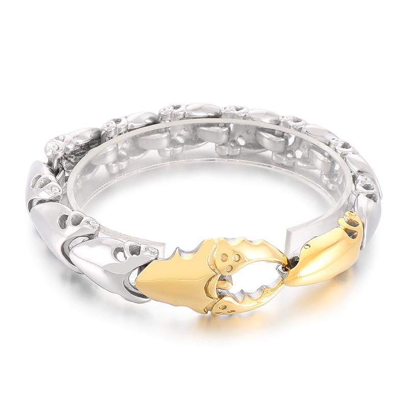 Vintage Heavy Crab Pliers Shaped Bracelet for Men Stainless Steel Men's Bracelets Punk Animal Jewelry Hapiship Boy Gifts