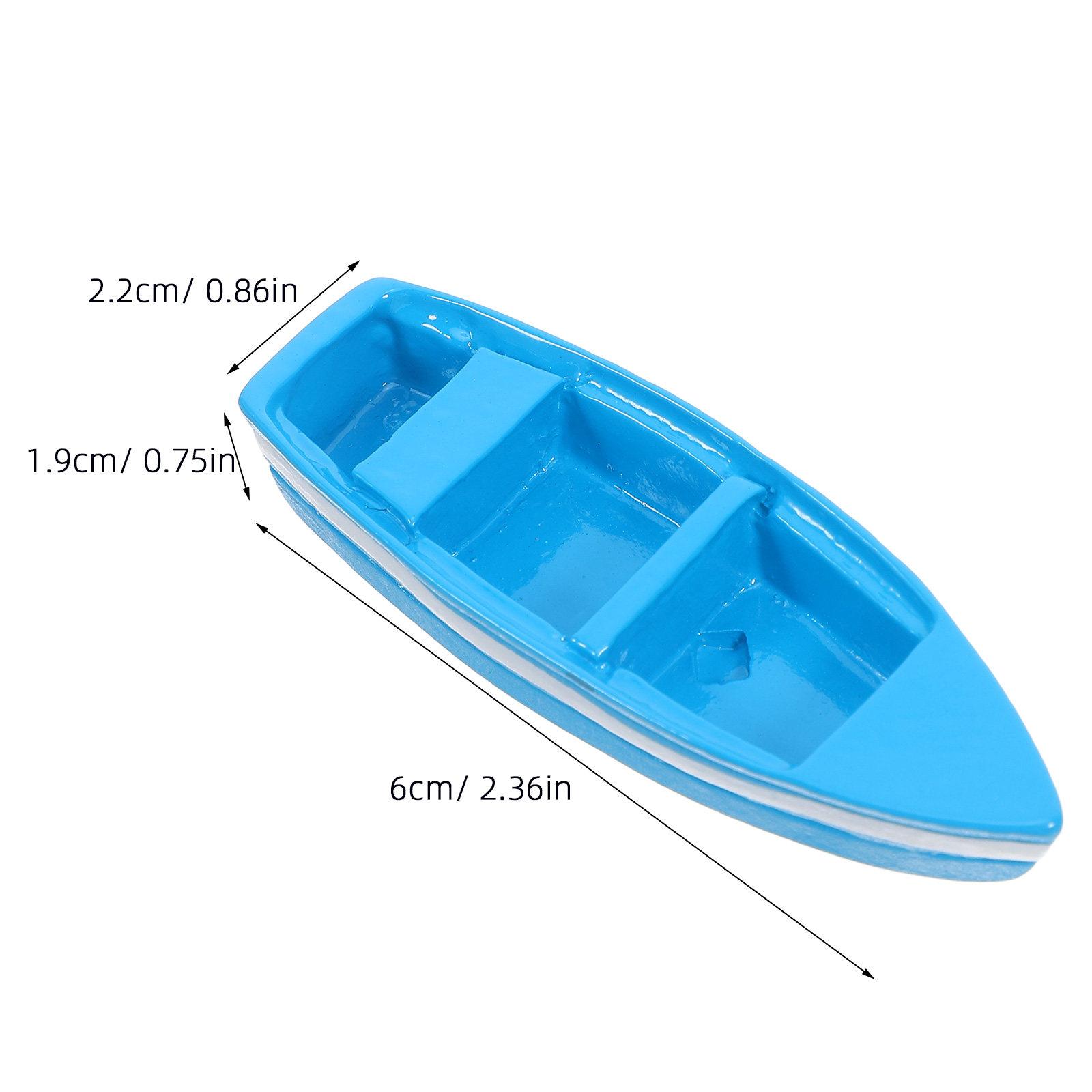 

3Sets Premium Resin Micro Landscape Boats Mini Ornament for Desktop Garden Scene Building Fairy Tale Decor Home Office Bonsai синій