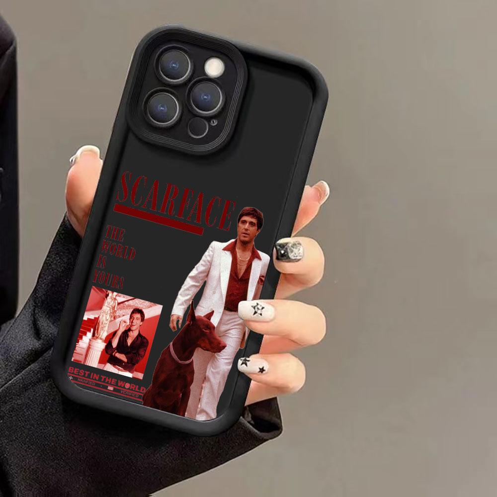 Liquid Silicone Cases For iPhone 15 14 13 12 11 Pro Max 7 8 16 X XS 14 15ProMax Phone Case Scarface 1983 film Al Pacino Covers