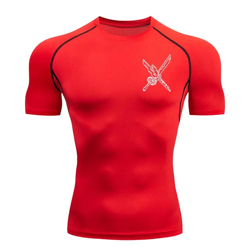 Anime Jujutsu Kaisen Compression Shirt Men Print Breathable Football Fitness Tight Sportswear Althletic Quick Dry Rash Guard