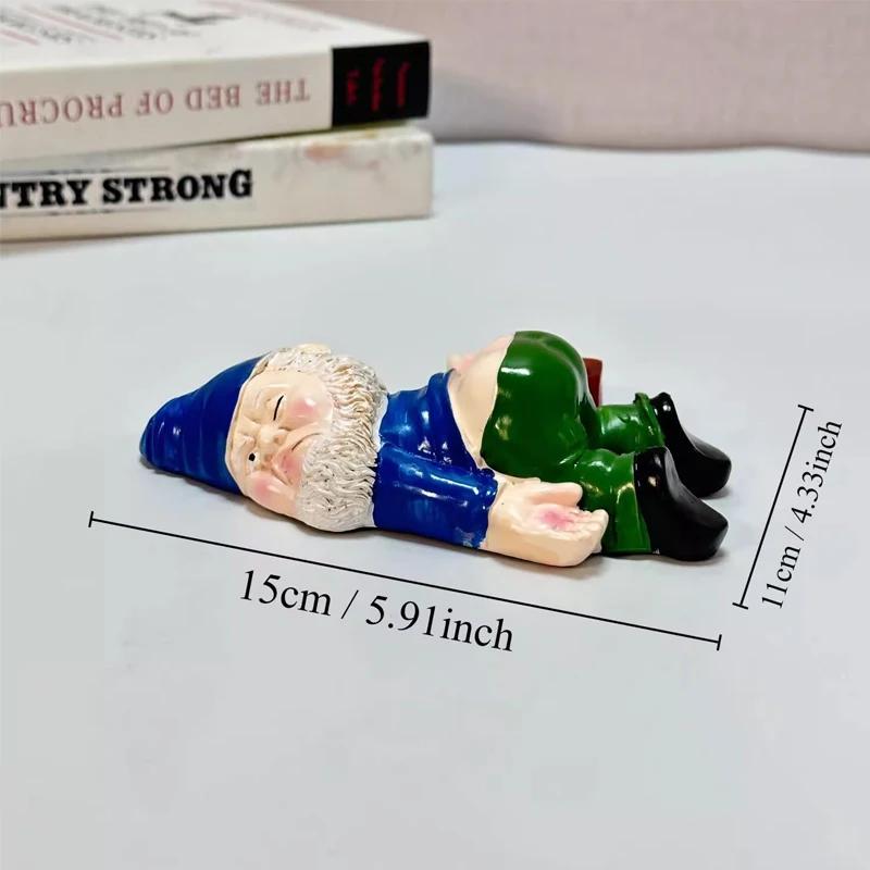 1524Cm Drunken Garden Gnomes  Funny Resin Statues For Home Decor  Whimsical Indoor Outdoor Ornaments Ecoresin Weatherproof