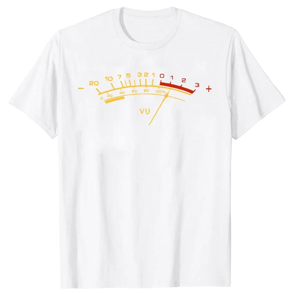 

VU Meter Sound Engineer DJ Analog Audio Lover Design T-Shirt Camisas Men Tshirts For Men Geek T Shirt Summer Cotton S