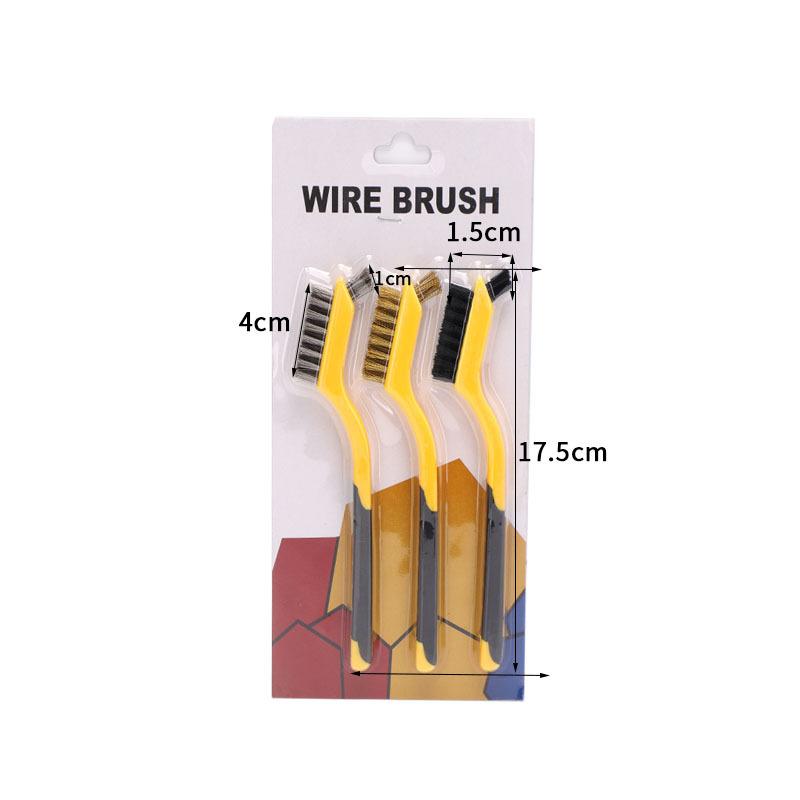 

Набор щеток из нержавеющей стали из 3 предметов, латунная чистящая щетка, полировальная щетка и щетка для удаления ржавчины, инструменты с металлической щетиной и для удаления заусенцев для домашнего использования