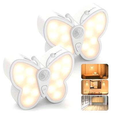 Wiederaufladbares Schmetterling LED-Nachtlicht mit intelligentem Bewegungssensor, doppelter Farbtemperatur & einstellbarer Helligkeit, magnetische USB-geladene Lampe für Zuhause