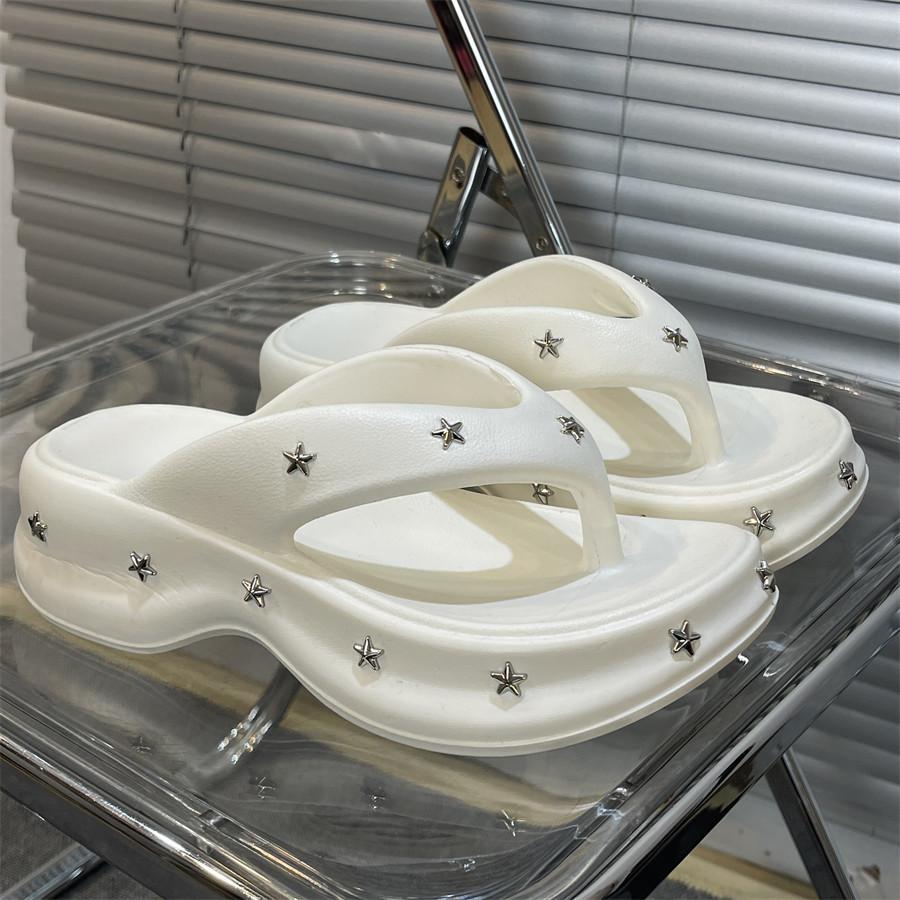 

. Звездные крутые шлепанцы на толстой подошве с увеличением роста для женщин Новые летние шлепанцы модные шлепанцы на подошве-маффин 40-41 Small Size