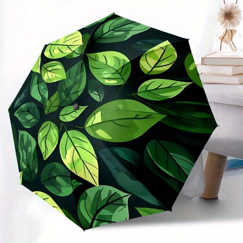 1pc Leaf Nature Automatic Open/Close Umbrella with One Touch Button,, Windproof Design   Lightweight Portable Umbrella for Women & Men6137