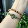Mysore Sandalwood 0.6 Circle Hetian Jade Running Ring 925 Silver