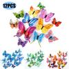 12pcs DIY Wall Art Magnet Stickers 3D Double Layer Butterflies Wall Stickers Living Room Decor Wedding Kids Room Decoration