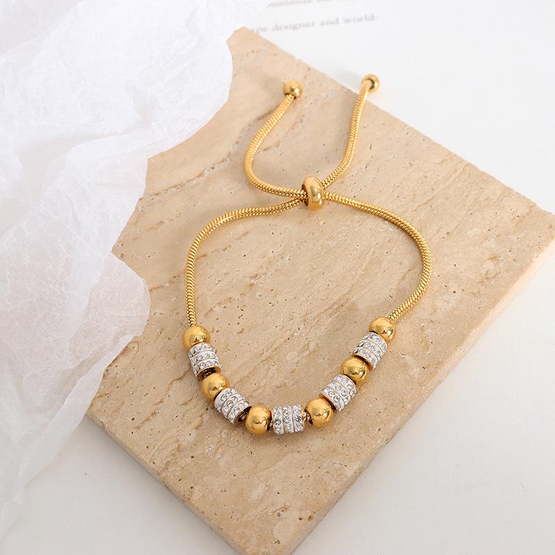 

Korean-Inspired Light Luxury Diamond-Inlaid Elegant Bracelet with Niche Beaded Design